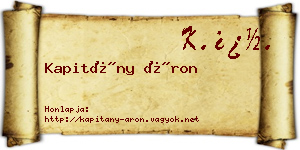 Kapitány Áron névjegykártya